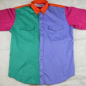 Vtg Roper Colorblock Western Shirt